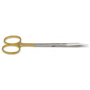 Gum scissors with tungsten carbide inserts