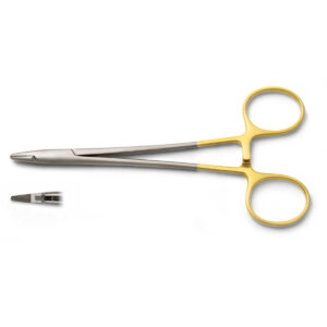 Needle holders with tungsten carbide inserts