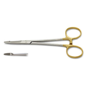 Needle holders with tungsten carbide inserts