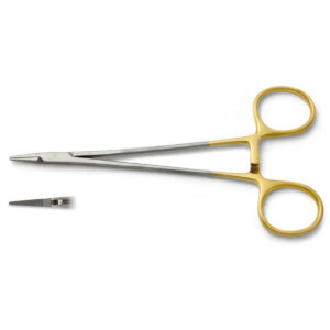 Needle holders with tungsten carbide inserts