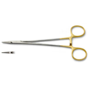 Needle holders with tungsten carbide inserts
